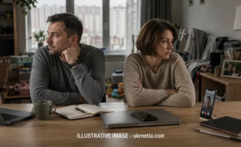 Ukrainian couple facing the challenges of modern marriage and family life