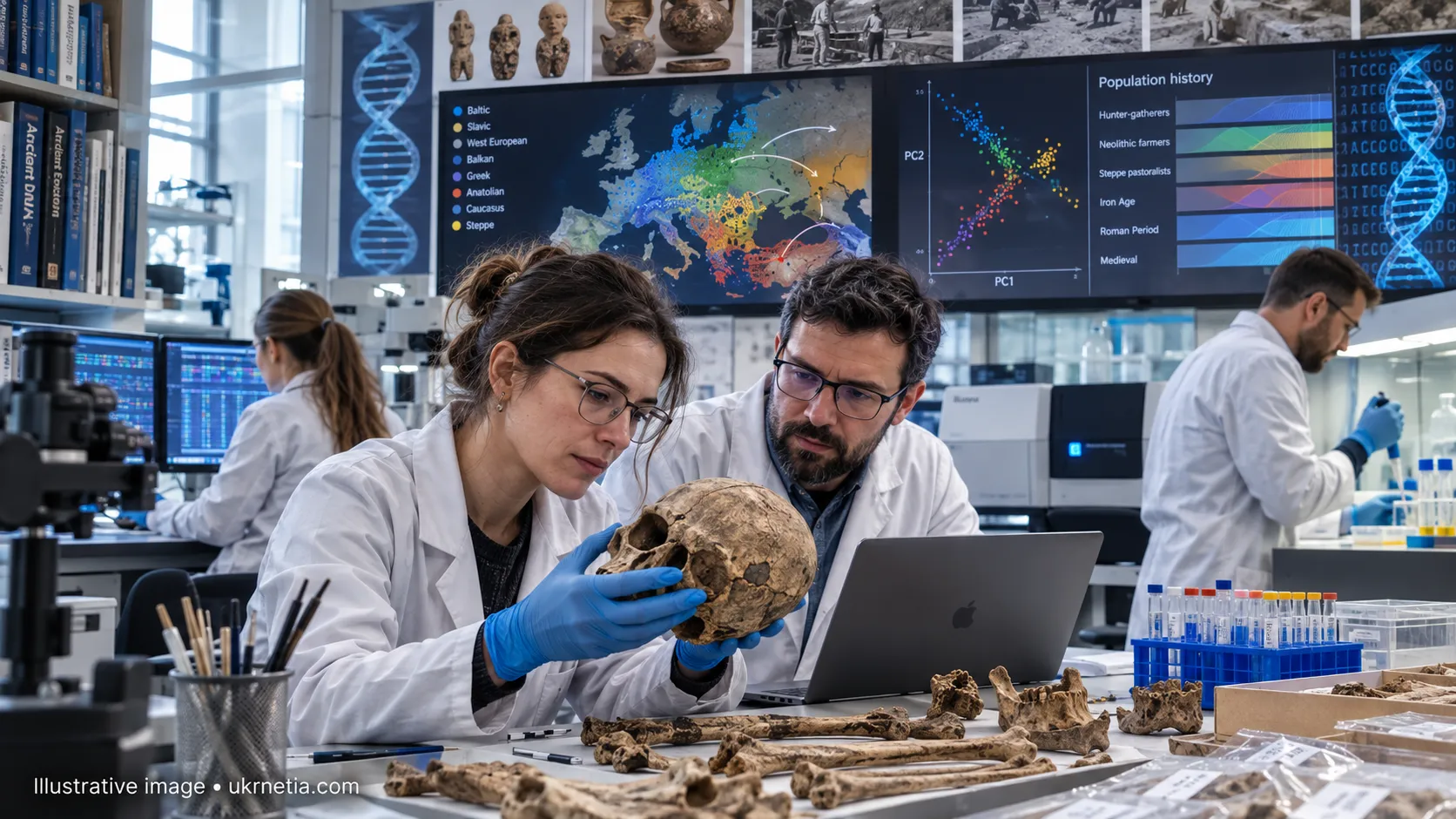 Ancient DNA reconstructs how populations moved and merged. It is a tool for history, not for typology.