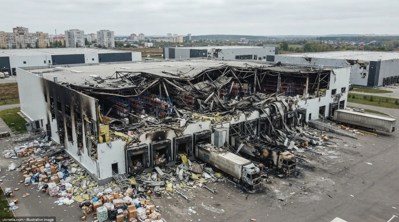 Russian Strike Destroys Aurora Retail Distribution Center in Kyiv Region