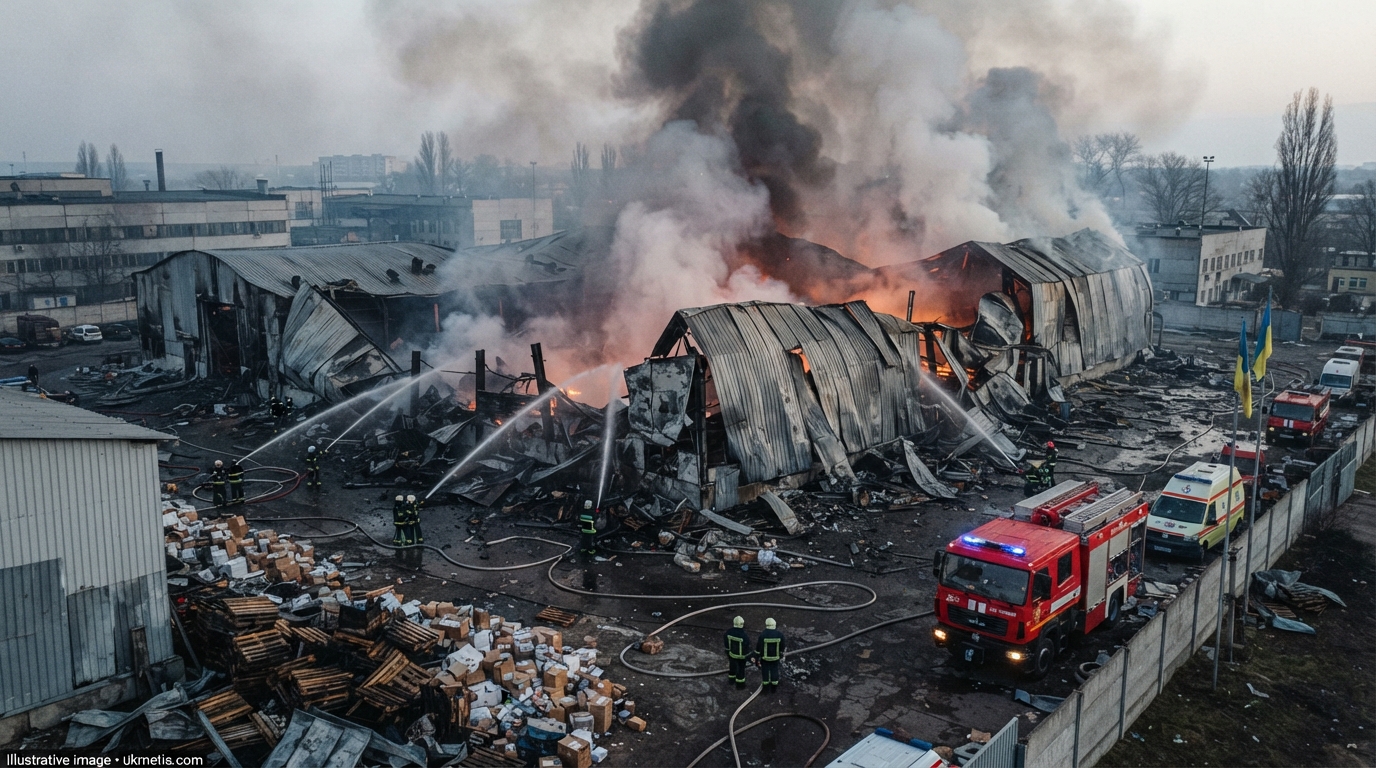 Russian Attack Hits Food Warehouses and Red Cross Facilities Near Boryspil