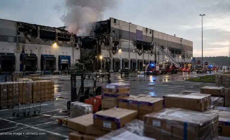 Ozon logistics warehouse damaged after reported Ukrainian drone strikes