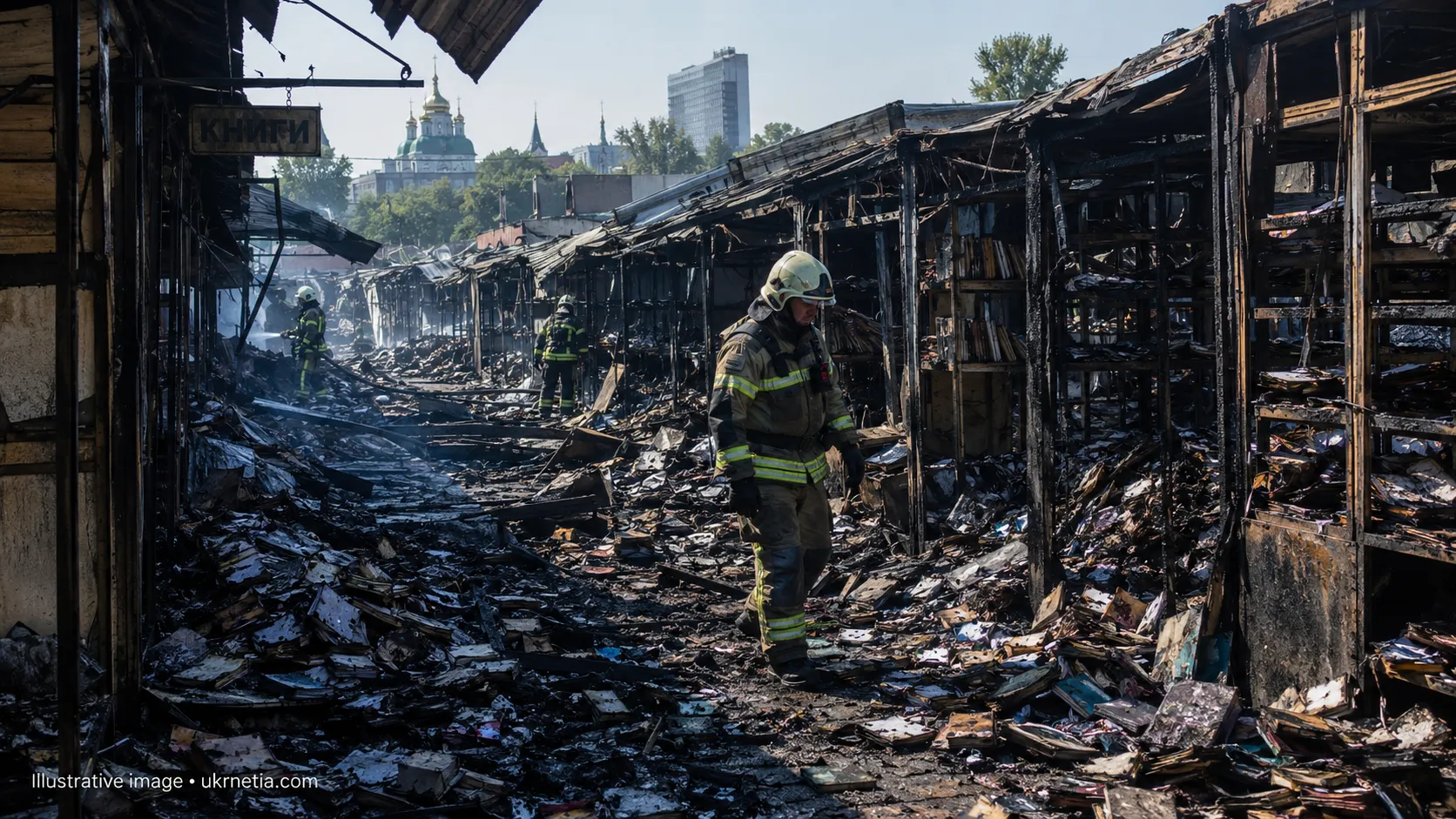 Kyiv’s Historic Pochaina Book Market Destroyed by Russian Strike