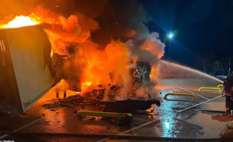 Emergency responders deal with damage after a Russian attack on Ukrainian civilian infrastructure.