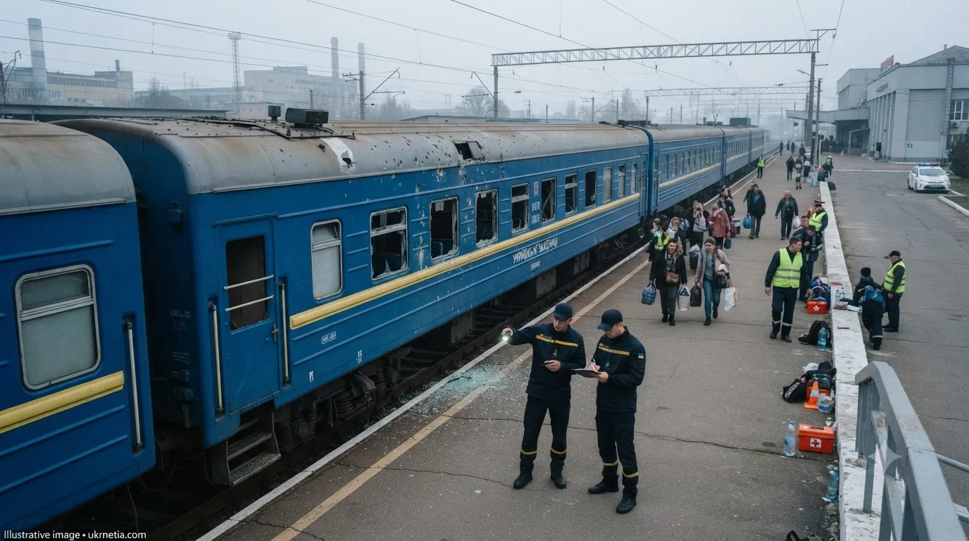 Russian Drone Strikes Passenger Train on Sumy–Kyiv Route