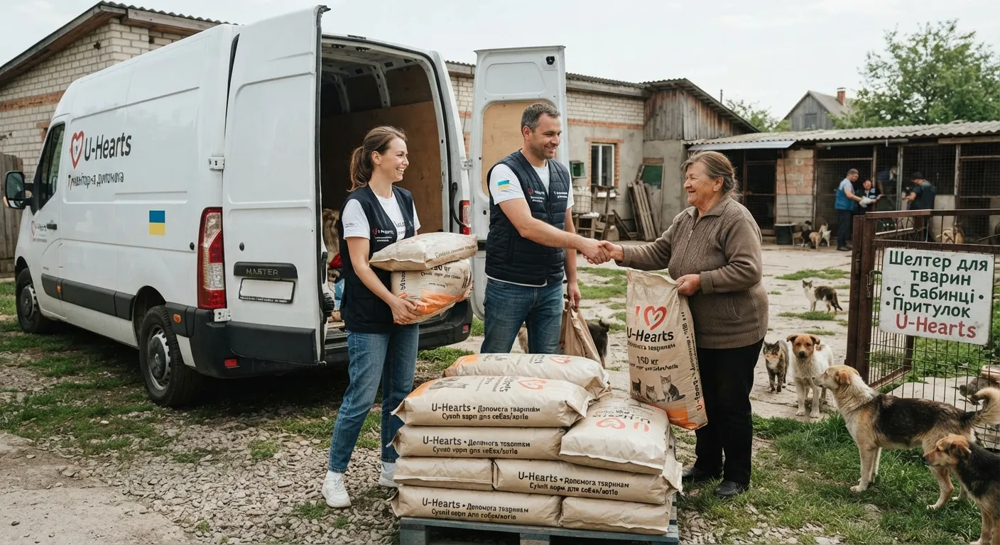 U-Hearts Delivers 150 Kg of Dog Food to Animal Shelter in Kyiv Region