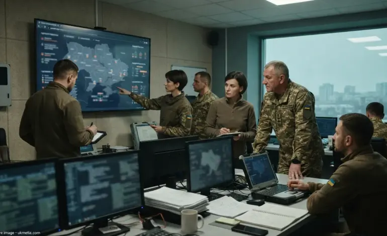Ukrainian intelligence analysts monitoring Russian military activity.