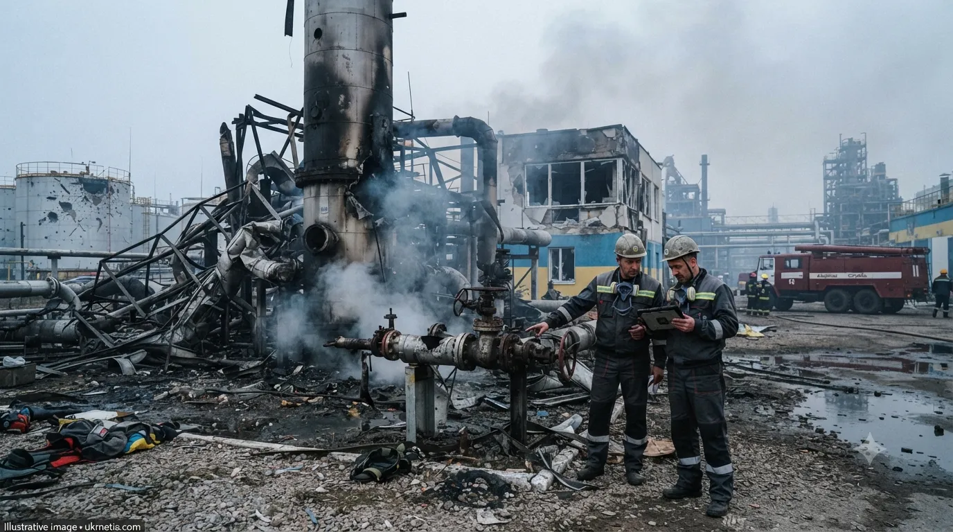 Russian Strikes Force Ukrnafta to Suspend Production at Eastern Ukraine Facilities
